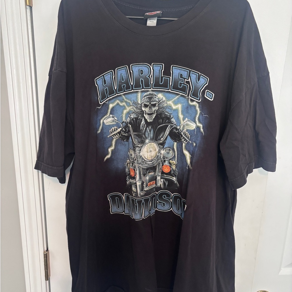 Harley-Davidson Black and Blue Skull Rider Tee from HD Asheville
